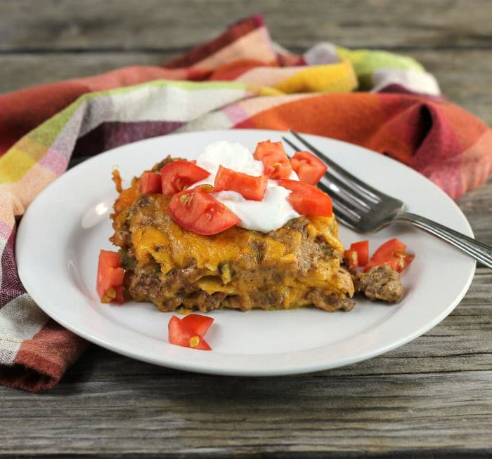 Ground Beef Tortilla Casserole - Words of Deliciousness